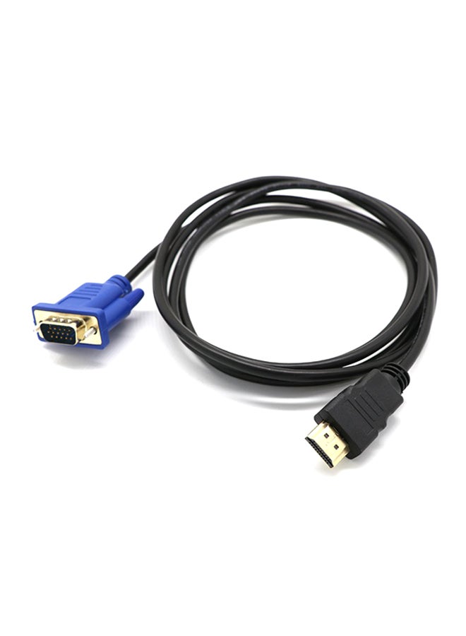 HDMI To VGA D-SUB Male Video Adapter Cable Lead For HDTV PC Computer Monitor Black
